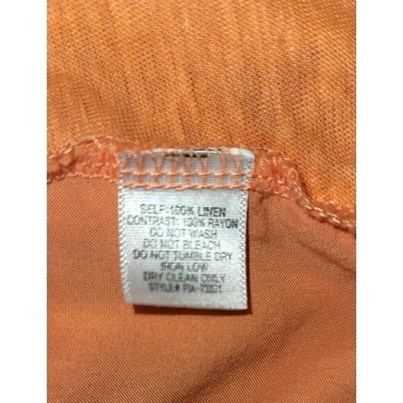 Femme Twist Crossover 100% Linen Tee - Size L - Picture 8 of 8